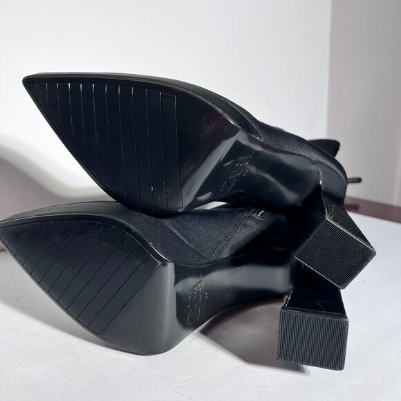 Zara NWOT Stretch Blk Fabric Platform Pointed Toe High Heel Booties Sz. 8 8.5 - Picture 15 of 16